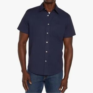 GAP Men's Poplin Short Sleeve Shirt, M
